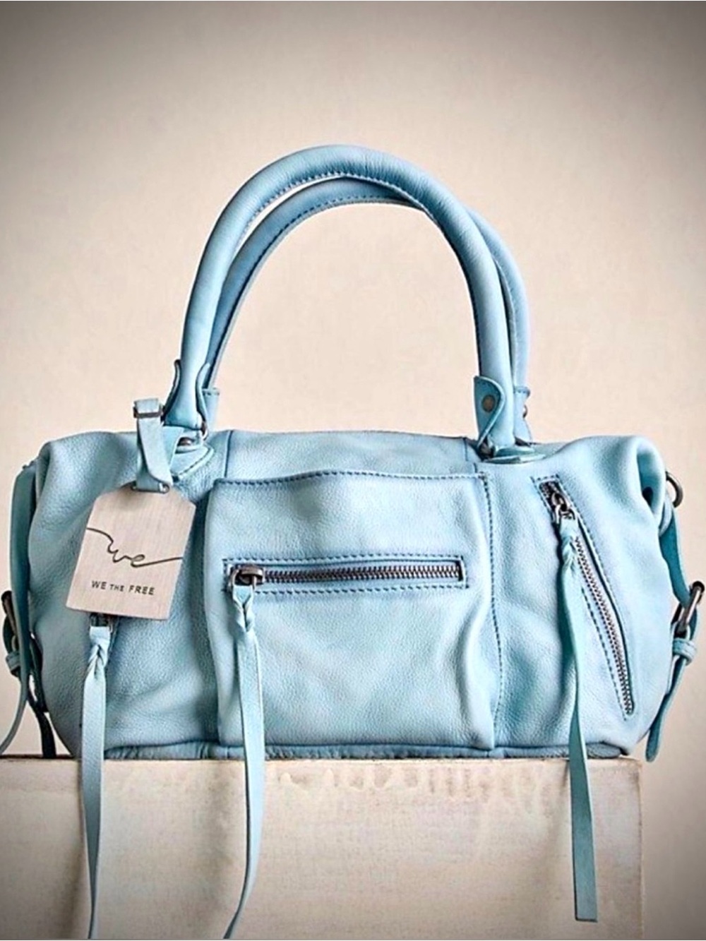 💙⛵️NWT! BABY WASHED SAIL Emerson Tote Free People/We The Free